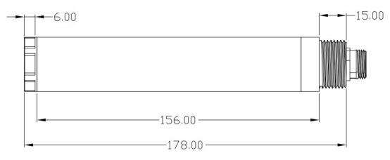 金屬款濁度溫度傳感器尺寸圖